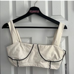 WEWOREWHAT Seamed Corset Crop Top